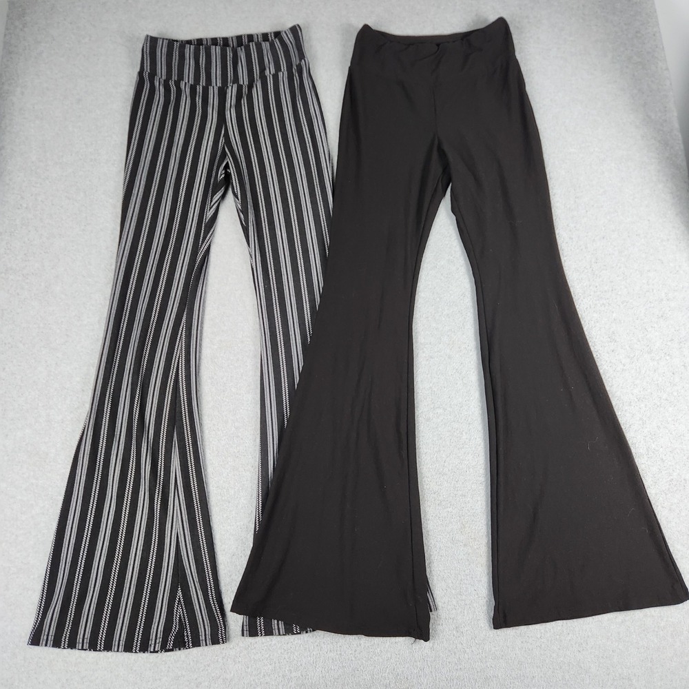 No Boundaries Flare Pants Womens S/XS Black High Waisted Bell Bottom Lot of 2